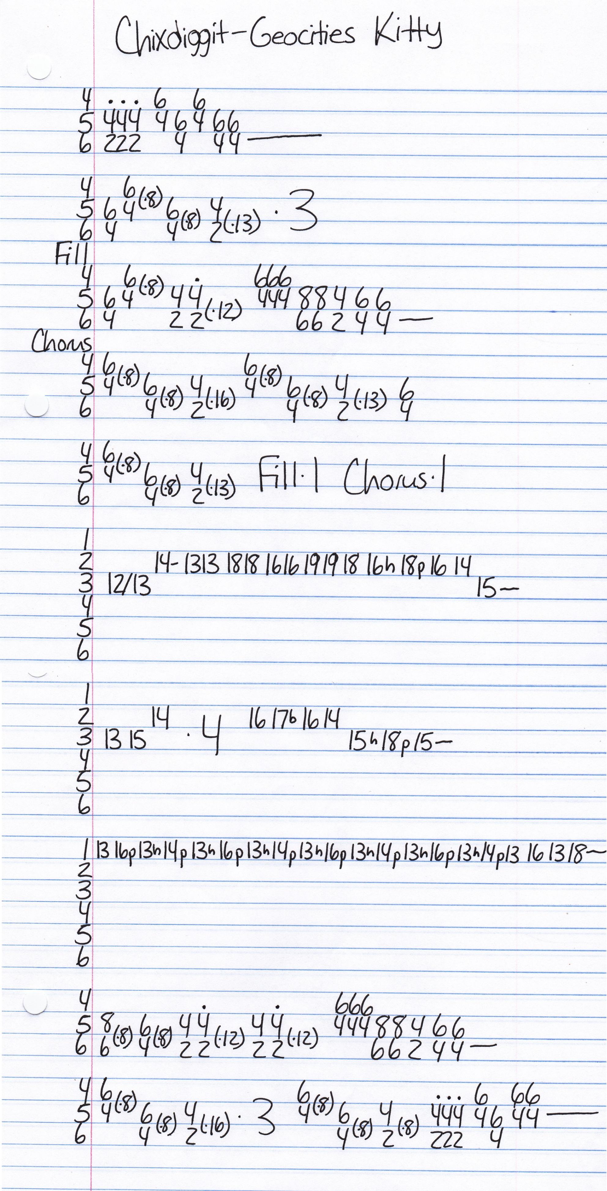 High quality guitar tab for Geocities Kitty by Chixdiggit off of the album Pink Razors. ***Complete and accurate guitar tab!***